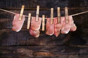Smoked bacon hanging photo