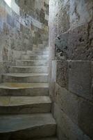 Old white marble staircase photo