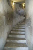 Old white marble staircase photo