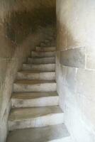 Old white marble staircase photo