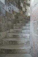 Old white marble staircase photo