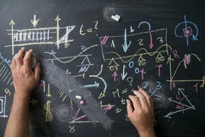 Blackboard with formulas photo
