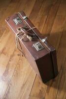 Old cardboard suitcase photo