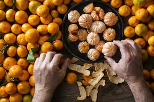 Small peeled mandarin photo