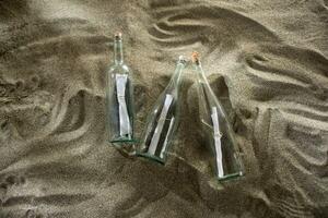 Message in a bottle at the beach photo