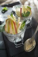 Yogurt with apple and mint photo