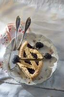 Tart with blackberry jam photo