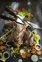 Knuckle of pork cooked photo