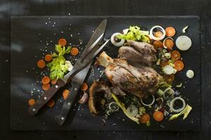 Knuckle of pork cooked photo