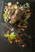 Knuckle of pork cooked photo