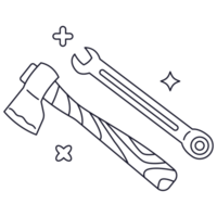 Axe Toolkit 2D Outline Illustrations png