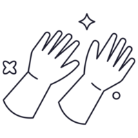 gants médical objet contour 2d illustration png