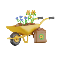 brouette agriculture et agriculture 3d des illustrations png