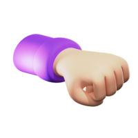 Punch Hand Gestures 3D Illustrations png