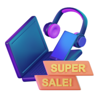 Gadget Sale Cyber Monday 3D Illustration png