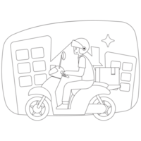 Delivering Goods Package Delivery 2D Outline Illustrations png