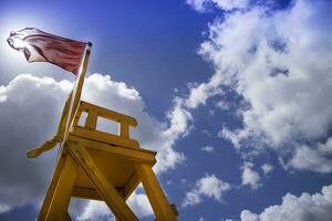 Tower of look-out for beach-attendant photo