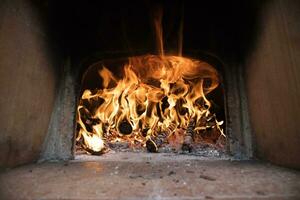 Fire and flames of wood photo