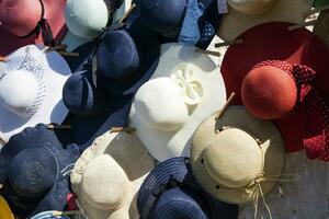 Display of hats for the sun photo