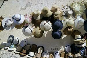 Display of hats for the sun photo