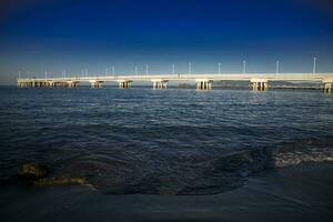 View of the pier of Marina di Massa photo