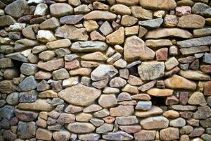 River stone wall photo