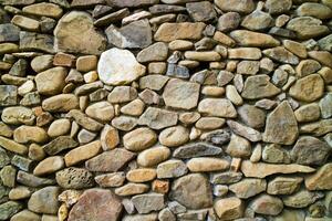 River stone wall photo