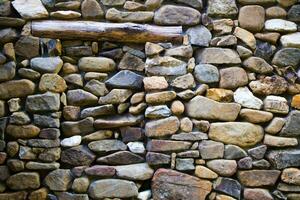 River stone wall photo