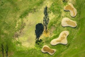 Aerial view golf course photo