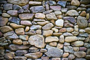 River stone wall photo