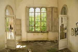 Remains of abandoned hospital photo