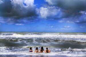 Thunderstorm air at sea photo