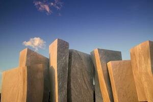 Marble blocks at sunset photo