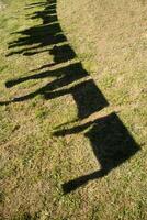 The shadow of clothes hanging photo