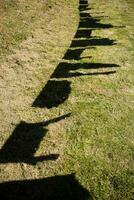 The shadow of clothes hanging photo