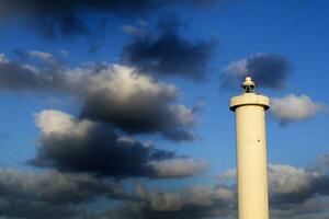 The lighthouse in the port of Viareggio Tuscany Italy photo