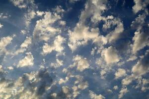 The composition of the clouds in the blue sky photo