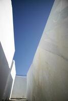 Deposit of blocks of statuary white marble photo