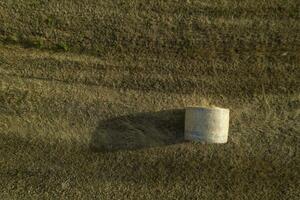 Classic straw balers in the summer season photo