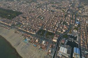 Aerial view of the city of Viareggio Italy photo