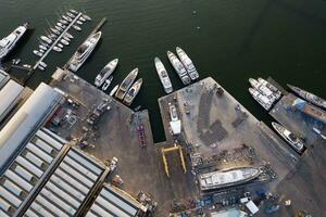 Aerial view of the touristic port of Viareggio Tuscany photo