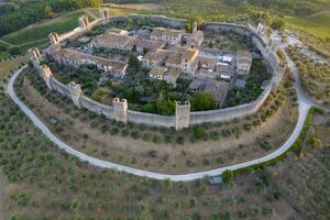 Aerial view of the ancient village of Monteriggioni Tuscany Italy photo