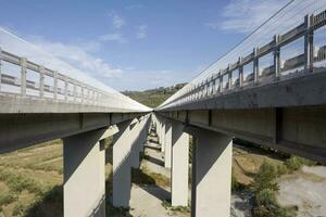 Motorways on reinforced concrete pylons photo