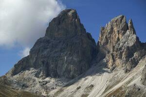 The mountain range of the Dolomites seen on the Sasso Lungo photo