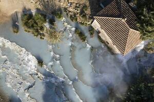 Aerial view of the free thermal baths of Saturnia Italy photo