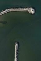 Aerial view of the entrance to the port Viareggio Tuscany Italy photo