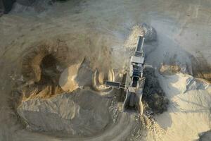 Aerial documentation of a factory for the production of building materials photo