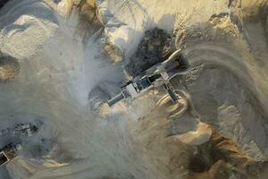 Aerial documentation of a factory for the production of building materials photo