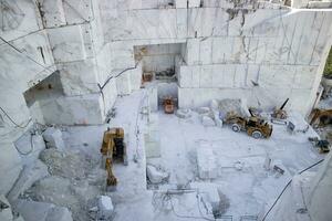 Details of a quarry for the extraction of Carrara marble Italy photo