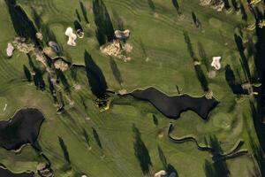 Aerial photograph of part of a golf course photo